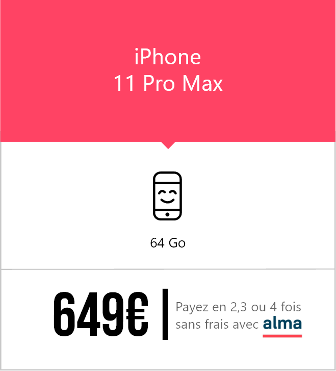 Tarif iPhone 11 Pro Max reconditionné