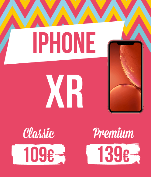 Tarif pour Iphone XR, gamme classique : 109€, gamme premium : 139€